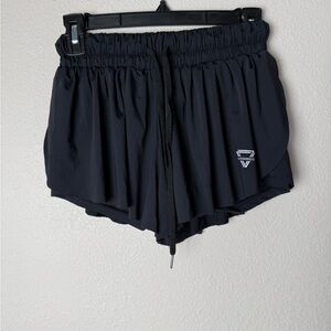 Lugongzi Women's Small 2 in 1 Flowy Black Skort athletic‎